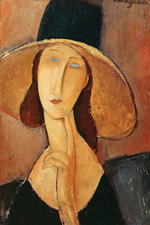 Portrait Of Jeanne Hebuterne In A Large Hat, c.1918-19