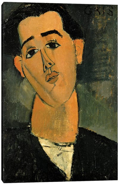 Portrait Of Juan Gris, 1915 Canvas Art Print - Amedeo Modigliani