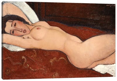 Reclining Nude, 1917 Canvas Art Print - Amedeo Modigliani