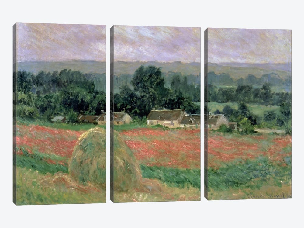 Haystack at Giverny, 1886  by Claude Monet 3-piece Canvas Art