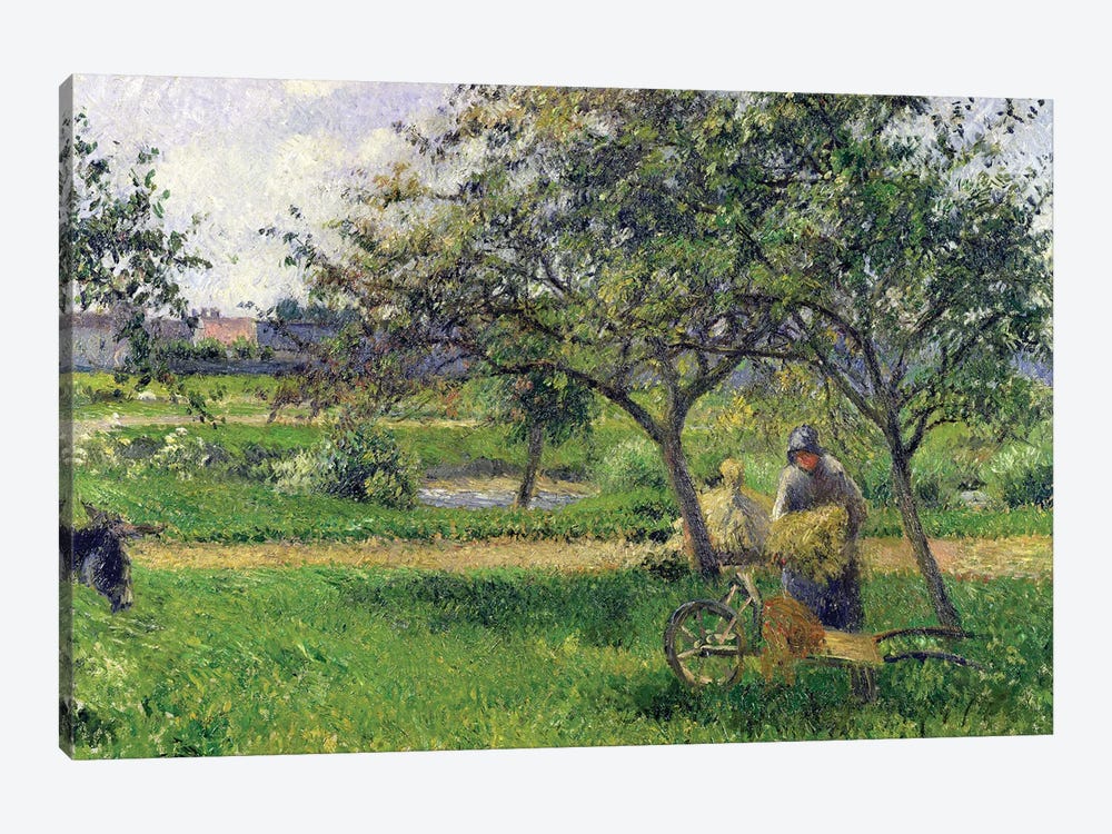 The Wheelbarrow, Orchard, c.1881 by Camille Pissarro 1-piece Canvas Artwork
