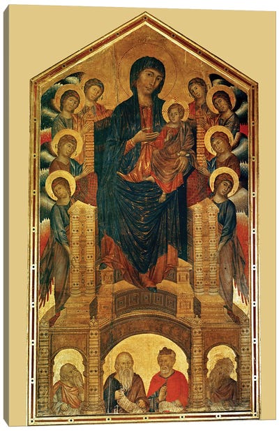 Virgin And Child Enthroned, And Prophets (Santa Trinita Maestà), c.1280-85 Canvas Art Print