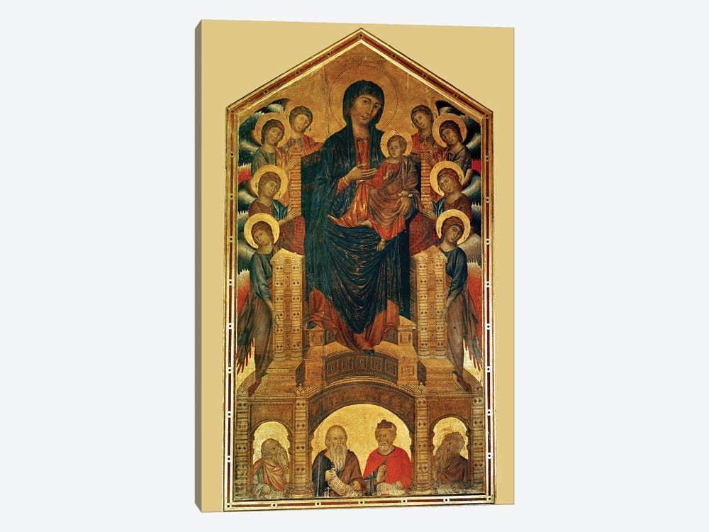 Virgin And Child Enthroned, And Prophets (Santa Trinita Maestà), c.1280-85 by Cimabue 1-piece Canvas Print