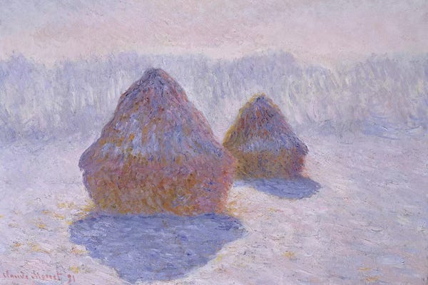 All Things Monet: Haystacks (Effect Of Snow And Sun), 1891 by Claude Monet