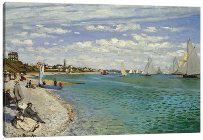 Regatta At Sainte-Adresse, 1867 Canvas Art Print - Impressionism Art