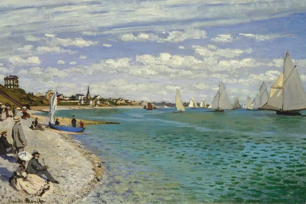 Rocky Beaches: Regatta At Sainte-Adresse, 1867 by Claude Monet
