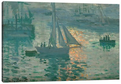 Sunrise (Marine), 1873 Canvas Art Print - Claude Monet