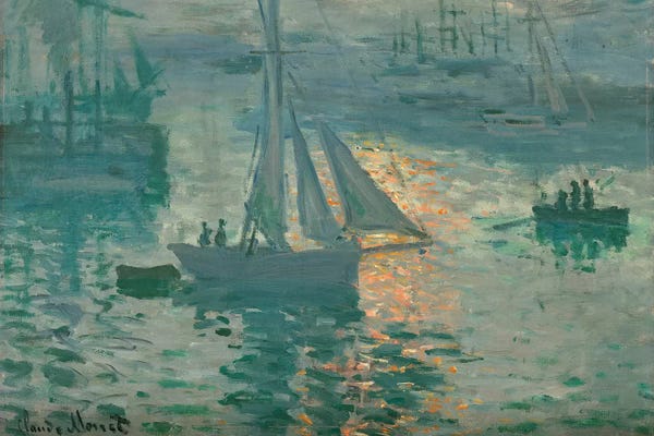 All Things Monet: Sunrise (Marine), 1873 by Claude Monet