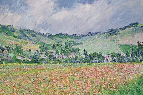 Poppies: The Poppy Field Near Giverny, 1885 by Claude Monet