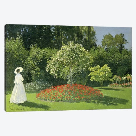 Jeanne Marie Lecadre In The Garden, 1866  Canvas Print #BMN700} by Claude Monet Canvas Print