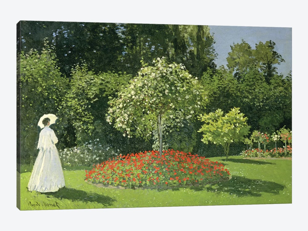 Jeanne Marie Lecadre In The Garden, 1866  by Claude Monet 1-piece Canvas Wall Art