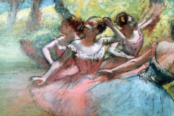 Edgar Degas: Four Ballerinas On The Stage by Edgar Degas