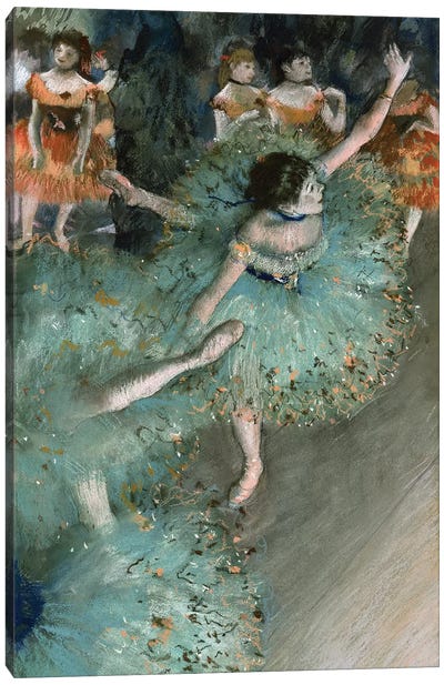 Swaying Dancer (Dancer In Green), 1877-79 Canvas Art Print - Ballet Art