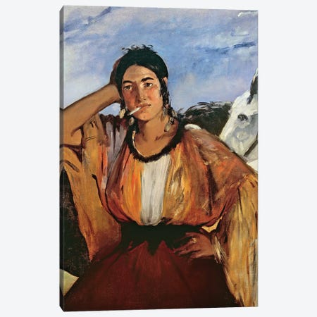 Gypsy With A Cigarette Canvas Print #BMN7020} by Edouard Manet Canvas Artwork