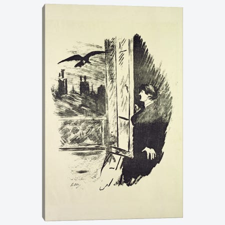 Illustration I For "The Raven" By Edgar Allan Poe, 1875 Canvas Print #BMN7021} by Edouard Manet Canvas Artwork