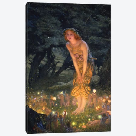 Midsummer's Eve Canvas Print #BMN7035} by Edward Robert Hughes Canvas Artwork
