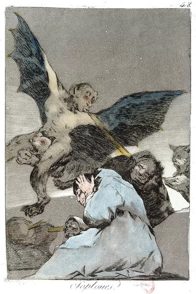 Demons: Snitches? (Color Illustration From Los Caprichos), 1799 by Francisco Goya