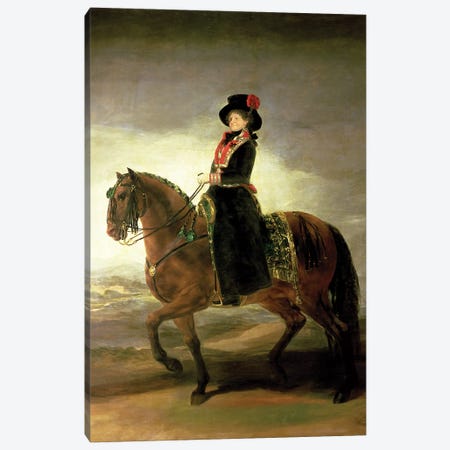 Equestrian Portrait Of Queen Maria Luisa (Wife Of King Charles IV Of Spain), 1799 Canvas Print #BMN7045} by Francisco Goya Art Print