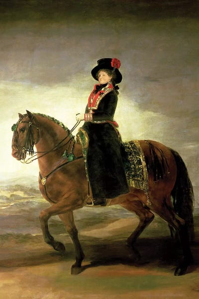 Romanticism: Equestrian Portrait Of Queen Maria Luisa (Wife Of King Charles IV Of Spain), 1799 by Francisco Goya