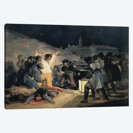 Execution Of The Defenders Of Madrid (3rd May, 1808), 1814 Canvas Print #BMN7046} by Francisco Goya Canvas Print