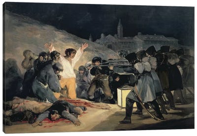 Execution Of The Defenders Of Madrid (3rd May, 1808), 1814 Canvas Art Print - Francisco Goya