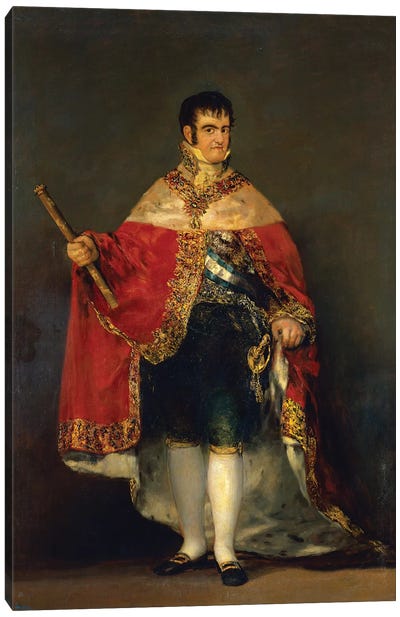 Portrait Of Ferdinand VII, 1814 Canvas Art Print - Kings & Queens