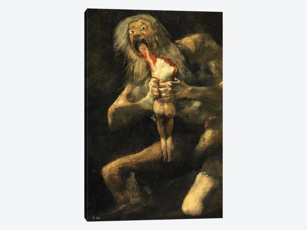 Saturn Devouring One Of His Sons, 1821-23 by Francisco Goya 1-piece Canvas Art