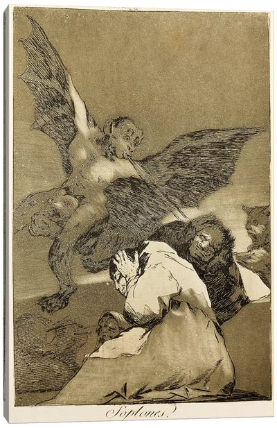Snitches? (Illustration From Los Caprichos), 1799 Canvas Art Print - Francisco Goya