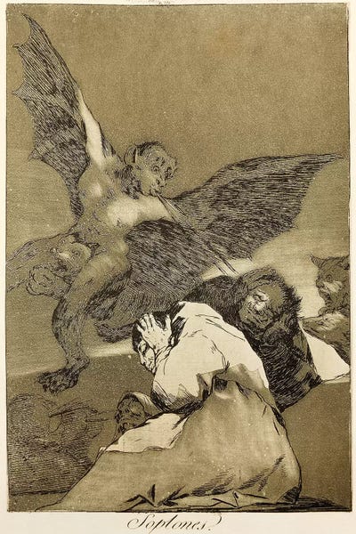 Demons: Snitches? (Illustration From Los Caprichos), 1799 by Francisco Goya