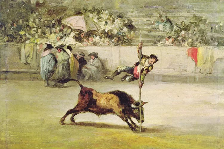 The Agility And Audacity Of Juanito Apinani At The Madrid Arena by Francisco Goya wall art