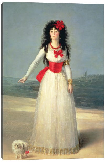Duchess Of Alba (The White Duchess), 1795 Canvas Art Print - Francisco Goya