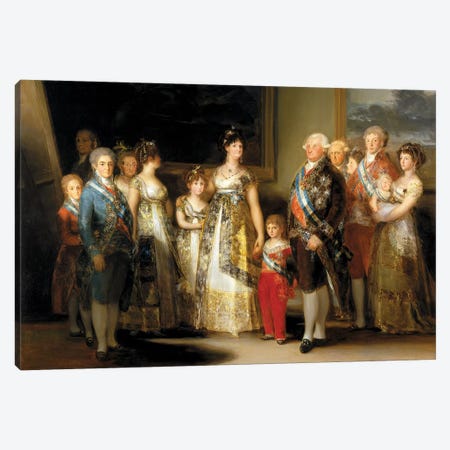 The King And Queen Of Spain (Charles IV And Maria Luisa), With Their Family, 1800 Canvas Print #BMN7058} by Francisco Goya Canvas Art Print