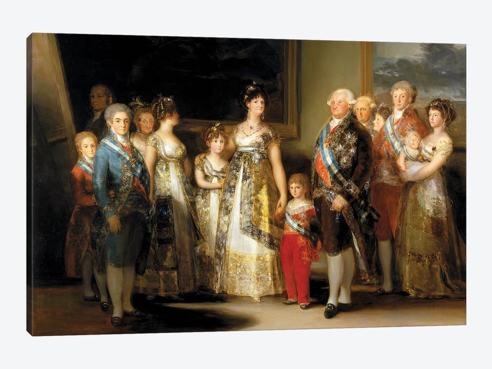 The King And Queen Of Spain (Charles IV And Maria Luisa), With Their Family, 1800 by Francisco Goya 1-piece Canvas Art
