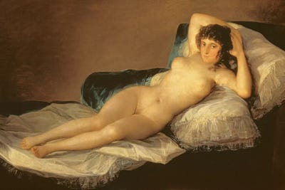 The Naked Maja, c.1800 by Francisco Goya metal wall art