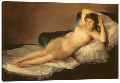 The Naked Maja, c.1800 Canvas Art Print - Romanticism Art