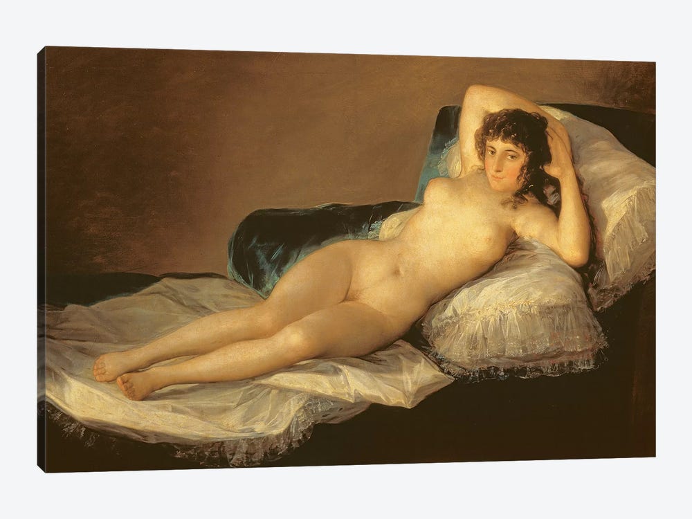 The Naked Maja, c.1800 by Francisco Goya 1-piece Canvas Art Print