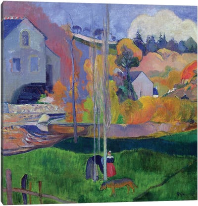 Brittany Landscape: the David Mill, 1894  Canvas Art Print - Paul Gauguin
