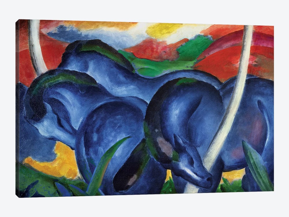 Big Blue Horses, 1911 by Franz Marc 1-piece Canvas Artwork