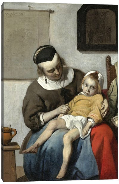The Sick Child, c.1664-66 Canvas Art Print