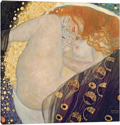 Danae, 1907-08 Canvas Art Print - Gustav Klimt