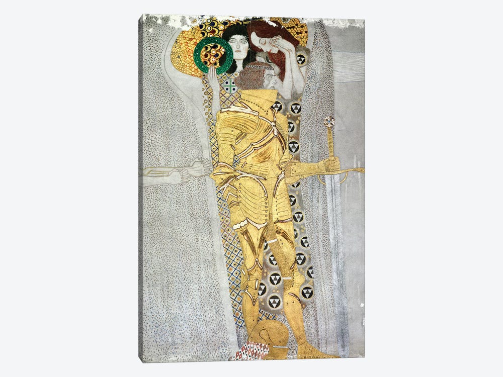 Detail Of The Knight, Beethoven Frieze, 1902 by Gustav Klimt 1-piece Canvas Wall Art