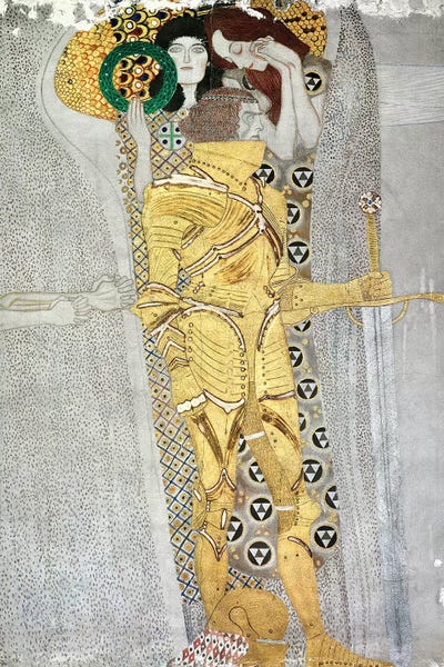 All Things Klimt: Detail Of The Knight, Beethoven Frieze, 1902 by Gustav Klimt