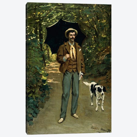 Man with an Umbrella, c.1868-69  Canvas Print #BMN707} by Claude Monet Canvas Artwork
