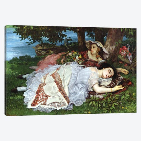 Girls On The Banks Of The Seine, 1856-57 Canvas Print #BMN7086} by Gustave Courbet Canvas Print