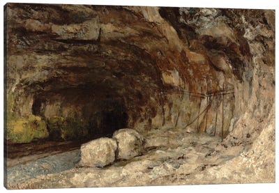 Grotto Of Sarrazine Near Nans-sous-Sainte-Anne, c.1864 Canvas Art Print - Gustave Courbet