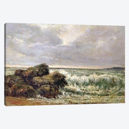 The Wave, 1869 (Pushkin Museum) Canvas Print #BMN7090} by Gustave Courbet Canvas Art Print
