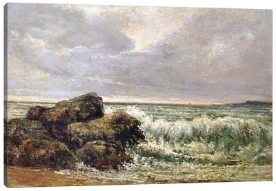 The Wave, 1869 (Pushkin Museum) Canvas Art Print - Gustave Courbet