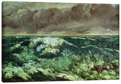 The Wave, after 1870 (Musee des Beaux-Arts, Lyon) Canvas Art Print - Gustave Courbet