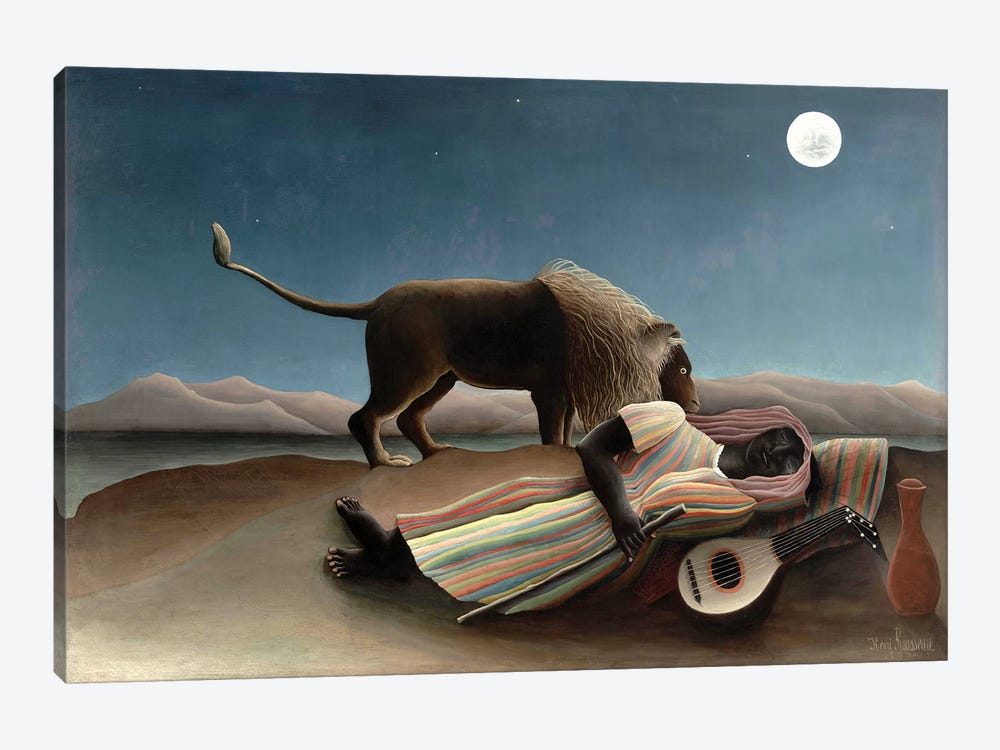 The Sleeping Gypsy, 1897 by Henri Rousseau 1-piece Canvas Wall Art