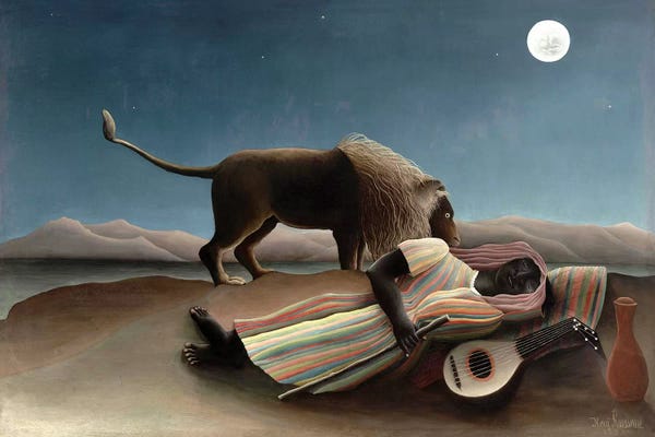 Lions: The Sleeping Gypsy, 1897 by Henri Rousseau